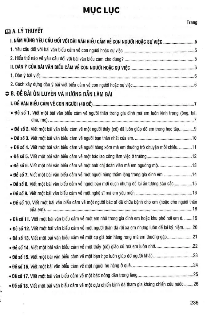 CHUYÊN ĐỀ VĂN BIỂU CẢM LỚP 7 (Theo chương trình GDPT mới)